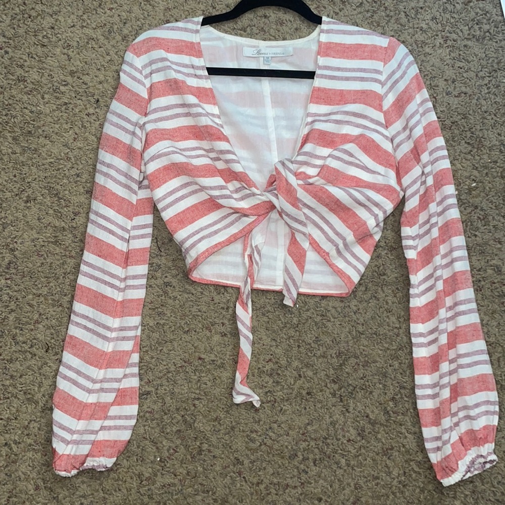 Lovers + Friends Tie Crop Top Medium